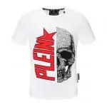 philipp plein t-shirt homme fashion hlaf skull plein blanc